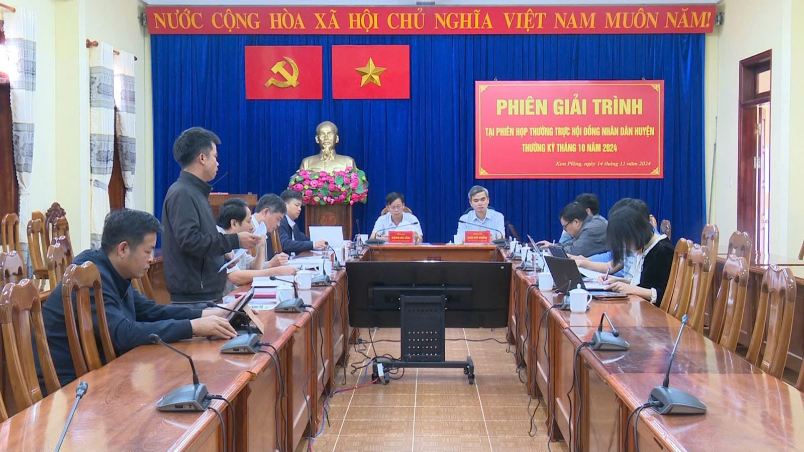 Thường trực HĐND huyện tổ chức Phiên giải trình thứ 3/2024 tại phiên họp Thường trực HĐND huyện thường kỳ tháng 10/2024